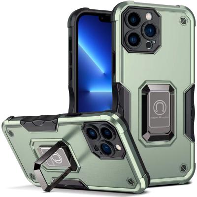 China Shockproof 3 in 1 Metal Camera Lens Kickstand Ring Holder Shockproof Car Magnet Hybrid Phone Case for iPhone 12 13 pro Google Pixel 6 for sale