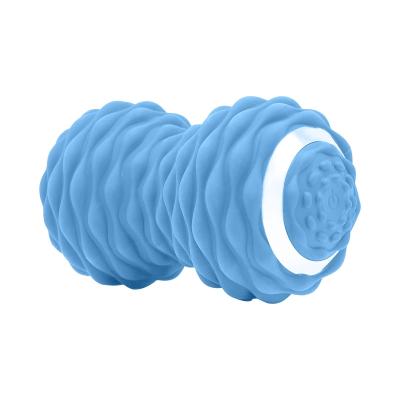 China Peanut Physiotherapy Silicone Soft Roller Vibrate Massage Ball Fitness Yoga Massage Electric Washable Roller for sale