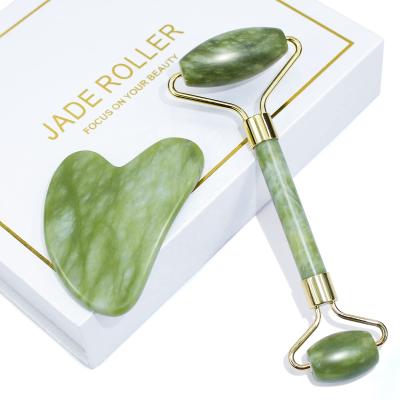 China High Quality 100% Pure Jade Facial Roller Noiseless Portable Jade Roller Anti Aging Face Massage Whitening for sale