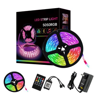 China LANDSCAPE 5M Strip Set 5050 24 44keys 150leds RGB remote control digital smart power led strip with EU plug for sale