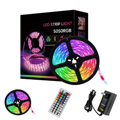 China LANDSCAPE Magic Power 24v 50ft RGB 5050 Color Changing 5050 RGBW 150 LED Strip Light Kit With 44 Key Controller for sale