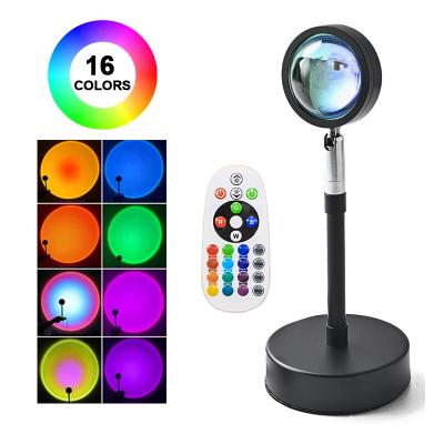 China Modern Aluminum USB Projector Sunset Led Floor Lamp Smart RGB Colorful Rainbow Sunset Lamp With Remote Control for sale