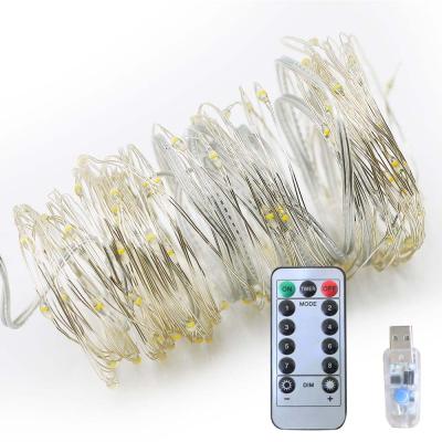 China USB Connect Copper Wire String Lights 8 Modes 10m 20M 100 200 Dimmable LED String Fairy Lights for Wedding Christmas Party Holiday Light for sale