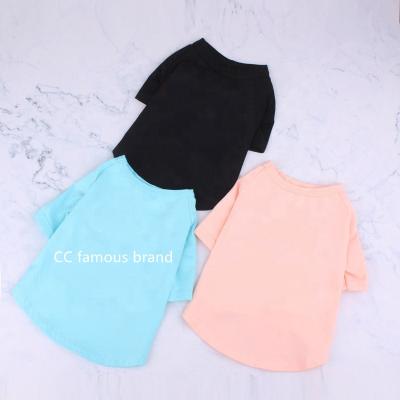 China Factory Viable Dog Brand CC Popular Pet Clothes For Dog Shirt Cat Short Sleeve Fashion Vest Dog Summer Sweater for sale