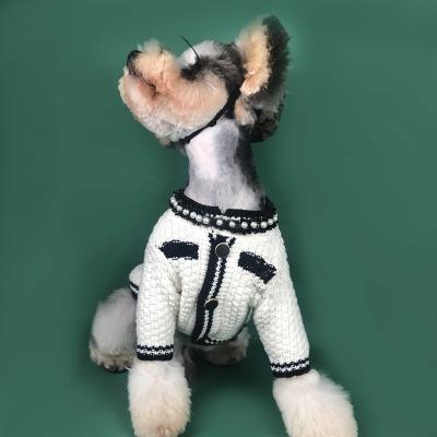 China Modern Classic Viable Dog Dress Pet Shop Wholesale Designer Dog Sweaters Luxury Stylish High End Knitted Cardigan for sale