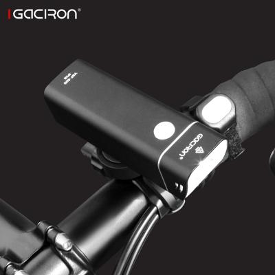 China Gaciron 600Lumen Alloy 6063 Cycle Accessories LED Road Bicycle Light Aluminum Rechargeable Mountain Bike Front Lamp Set for sale