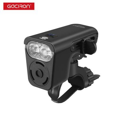 China Gaciron Multifunctional Rechargeable 2 in 1 Light and Horn 2 IN 1 Bike Light 200 Lumens Bike Bicycle Horn Front Lamp Bike Horn Light for sale