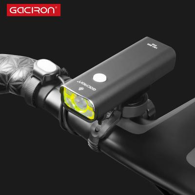 China Newest 18650 Alumunium Alloy Gaciron Batteries Bright Replaceable Front Bicycle Light Warning Flashlight for sale