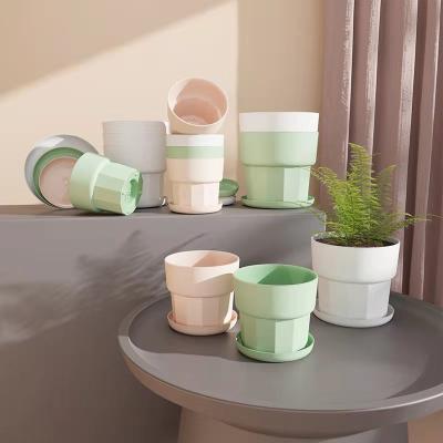 China Minimalist RUIPU Small Flower Plant Pots Plastic Flower Pots (RTS-YQ-L) Modern Pot Office Garden for sale