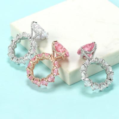 China Fashion CLASSIC Boxes Show Wedding Ring Set Radiant 925 Sterling Silver Raw Gemstone Ring Crystals Stones Healing For Women for sale