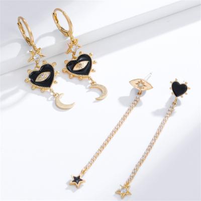 China Vintage new style famous heart earrings mysticism moon earrings shape style star earrings for sale