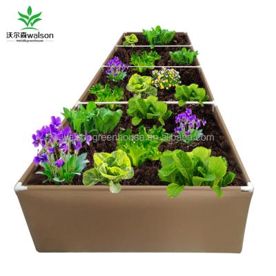 China CLASSIC Breathable Recycle Ruled Fabric Garden Raised Grow Bed Planter For Growing Vegetables for sale