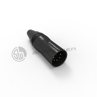 China audio & Shell Plating Black Indoor Audio Video Plug 5 Pin Xlr 3.5mm Wire Diameter Male Connector for sale