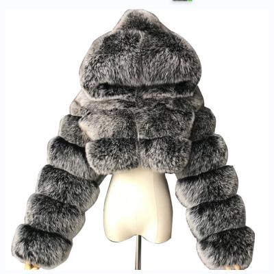 China Viable Sale QUICK DRY Warm Hooded Winter Coat Bomber Jacket Fur /Anti-wrinkle Fox Women's Cropped Coats for sale