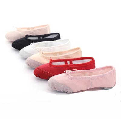 China CUSHIONING EU22-45 Fabric Yoga Slippers Teacher Gym Indoor Exercise Canvas Ballet Dance Leather Main Shoes For Kids Children Girls Woman for sale