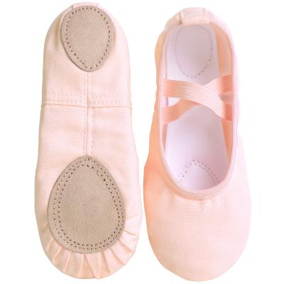 China Breathable Kids Dance Slippers Canvas Adult Professional Soft Ballet Shoes Unique Children Girls Women Slippers for sale