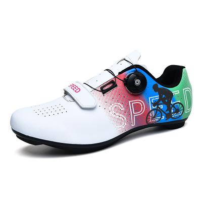 China CUSHIONING Breathable White Packing Lock Free Cycling Road Mountain Bike Shoes Cycling Shoes for sale