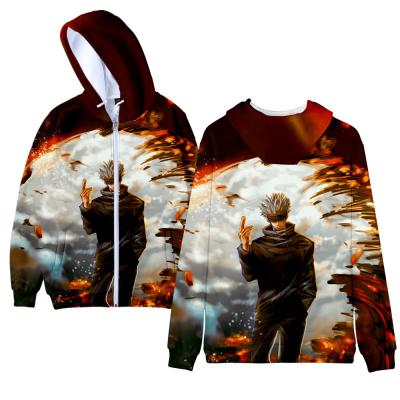 China Jujutsu Kaisen Wholesale European American Trend Print Anti-pilling Zipper Hooded Hoodies for sale