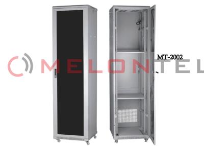 China Glass Door Server Rack Cabinet 100mm Depth Cold Rolled Steel With Powder Coat Finishing for sale