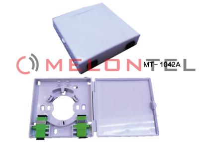 China Off White Access Fiber Optic Terminal Box 2 Port , 2 Core SC FTTH Box Flip Type for sale