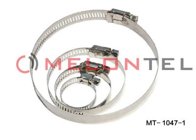 China Durable FTTH Accessories , Worm Drive Hose Clamps Stainless Steel 12mm Width for sale