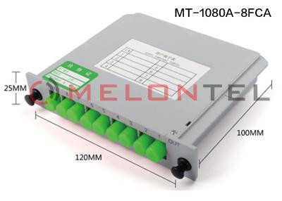 China 1 x 8 PLC Fiber Optic Splitter Rackmount Distribution Box FC Adapter for sale