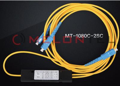 China 1 To 2 SC APC FBT 50/50 FTTH PLC Optical Splitter High Polarization Extinction Ratio for sale