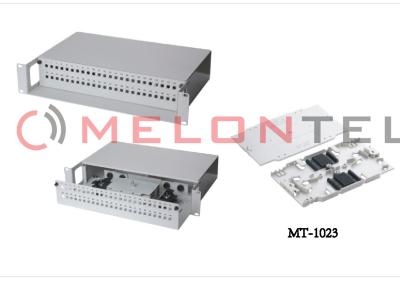 China FC ODF Rack Mount Fiber Optic Splice Box 48 Core 96 Core Patch Panel With 4 Pcs Splicing Tray for sale