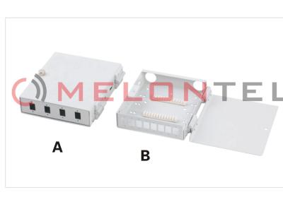 China 4 8 Port Small FTTH Fiber Optic Splice Box With Flexible Cable Inlet , Cabinet Housing Earth for sale