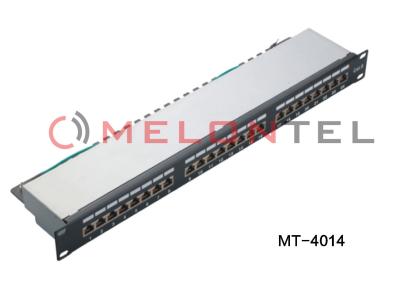 China FTP Shielded 24 Port Cat5E Network Patch Panel 19 Inch For Computer Center for sale