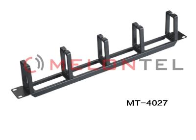 China Black Horizontal Cable Management Panel , Wire Management Panel Bottom With Hole for sale