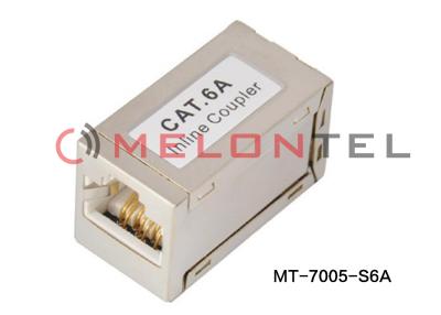 China Silver Metal CAT6A Cat6 In Line Coupler RJ45 Shielded UTP STP FTP Type For Network for sale