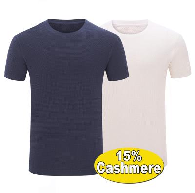 China Anti-wrinkle 2022 [READY TO SHIP] wholesale 1 MOQ high quality cashmere cotton plain men's T-shirts plus size knit men's T-shirts for sale