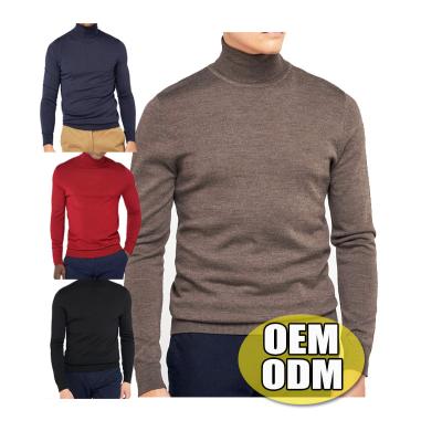 China Anti-wrinkle design custom men's winter [free sample] OEM/ODM classic woolen sweaters neck tops knitted plus size turtle neck sweater for sale