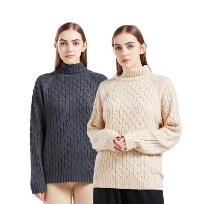 China Custom Women Turtle Neck Sweatshirt Wool Top Anti-Wrinkle Merino Neck Sweaters Cashmere Pullover Sweater for sale