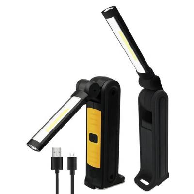 China With Magnet COB LED Work Light USB Rechargeable Flashlight 360 Rotate 5 Base Magnetic Hook Heavy Duty Inspection 