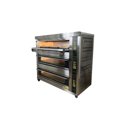 China Automatic Hot Sale 3 Deck 9 Trays Intelligent Gas Oven For Bread Cake Meat for sale