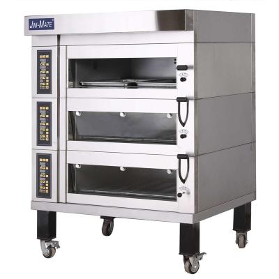 China European Wholesale Commercial Supply 3 Deck 6 Trays Equipment Oven Kitchen Electric Baking Equipment with Stone for Bread and Cake Pizza Oven for sale