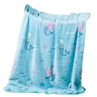 China BSCI PORTABLE Warm Comfy Universe Star Unicorn Dinosaur Unicorn Mermaid Princess Luminous Glowing Custom Kids Glowing In Dark Throw Blanket for sale