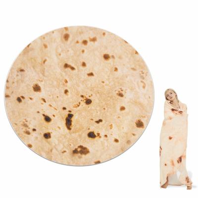 China Funny Tortilla Print Selling Amazon Anti-pilling Food Pizza Blanket Hot Digital Burrito Blanket for sale