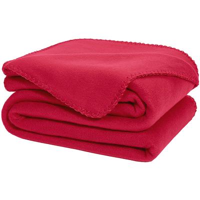 China Solid 100% SS Polyester Fleece Anti-pilling Color All Season Bed Couch Sofa Or Travel Cozy Warm Fleece Blanket Throw for sale