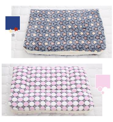 China Wholesale Viable Soft Fluffy Warm Christmas Cute Travel Dog Pet Bed Blanket Customized 3 Layers Flannel & Sherpa Pet Mat With Filling for sale