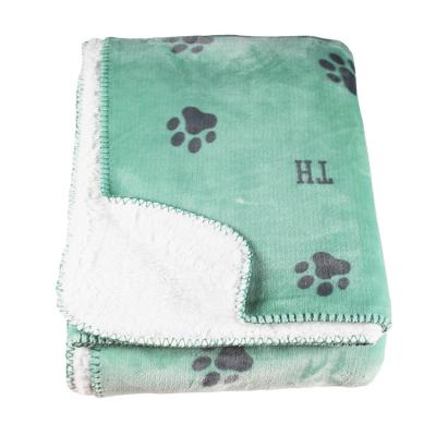 China Super Soft Custom Printed Plush Polyester Fleece China Printed Plush Flannel Sherpa Fleece Throw Dog Blanket Anti-pilling for sale