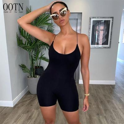 China OOTN Black Body Woman Bar Club Bodycon Breathable Hot Classic Overalls Skinny Spaghetti Straps Street Woman Sleeveless Rompers for sale