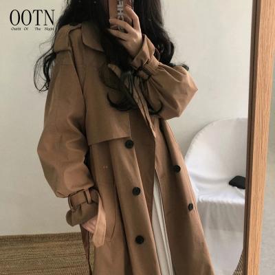 China OOTN Autumn Winter Fashion Women's Chic Ditch Coat Anorak Overcoat Loose Crossover Female Casual Women Long Outerwear for sale