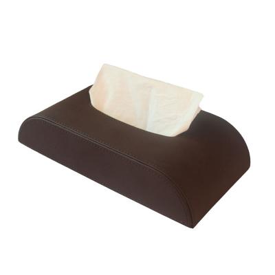 China Fashionable ; Durable Car / Office Storage Leather Tissue Box , Customized Medium Size PU Leather Tissue Box For Household Items for sale