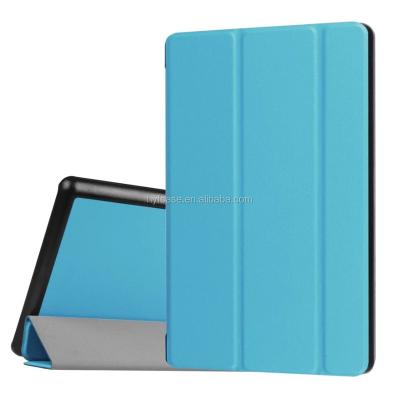 China Ultra Thin Auto Smart Sleep/Wake Function Tablet Flip Book Cover For Amazon New Light Up Fire HD 8 Leather Case for sale