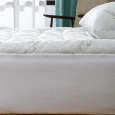 China Anti Dust Mite Collection Mattress Topper Double Bed Pillowtop Mattress Home Ultra Soft Bamboo Pad With Fitted Skirt for sale