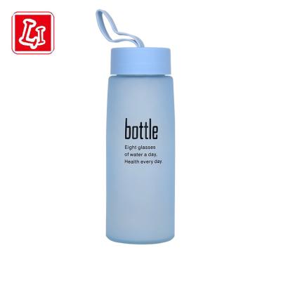 China WITH LID Glass Water Cup Bottle Blue Frosted Texture Large Capacity Cup for sale