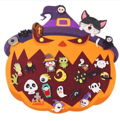 China Lovely Detachable Pumpkin DIY Parent-child Children's Professional Felt Toy Set Halloween Halloween Accesorios Felt Products for sale